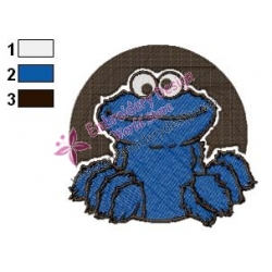 Cookie Monster Face Embroidery Design 02
